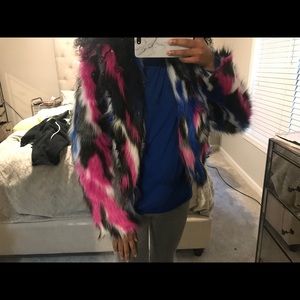 Faux fur multi color